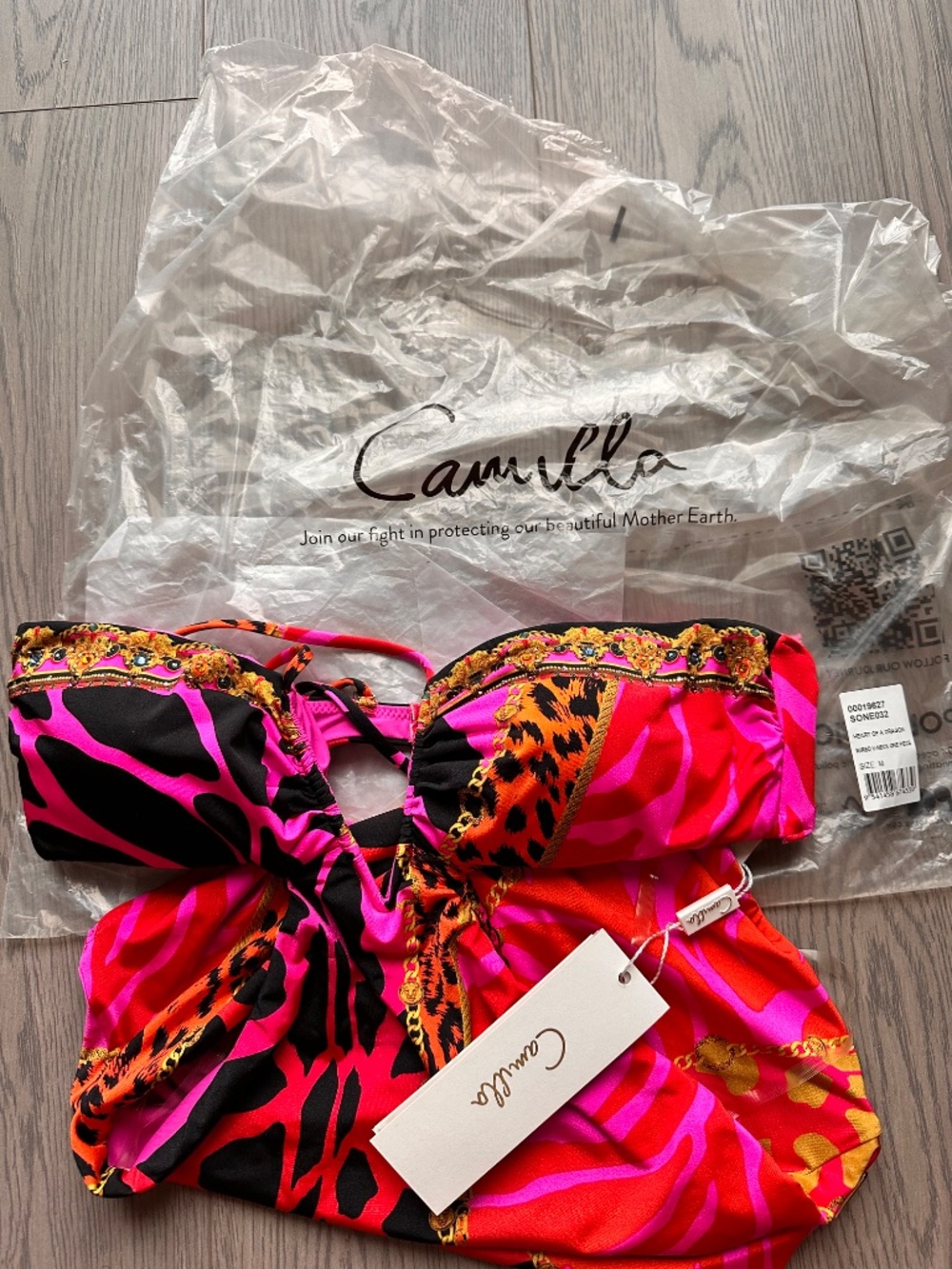 Camilla Pink Red Animal-Print Cutout One-Piece Swimsuit Always Change Your Spots - Picture 14 of 14